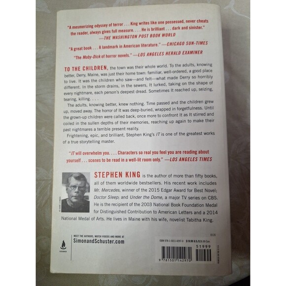 IT - First Scribner TPB Edition Horror Terror Novel Stephen King 2016 Book VGC - Picture 3 of 5